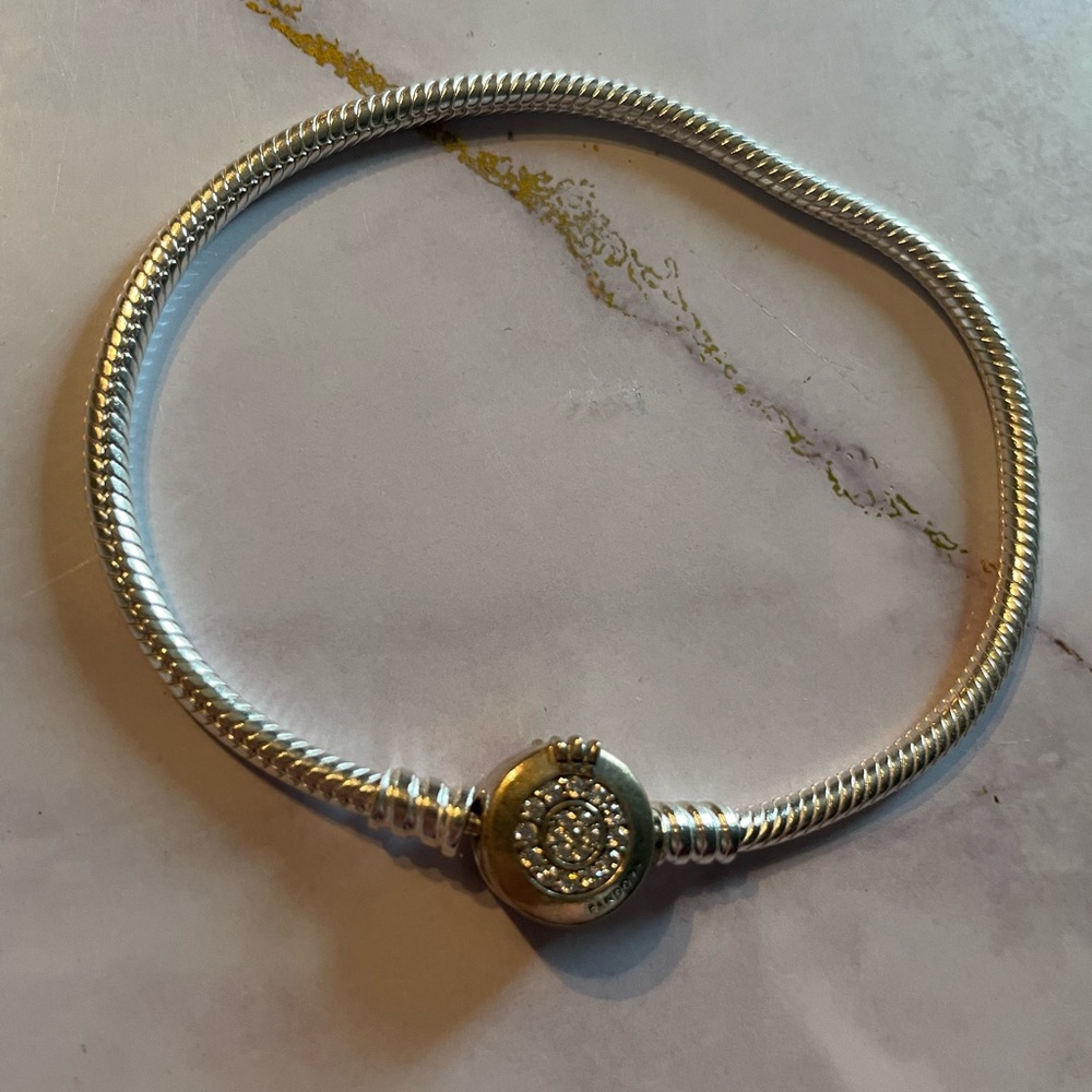 Pandora Moments Sparkling Crown O Snake Chain Bracelet - Picture 2 of 7